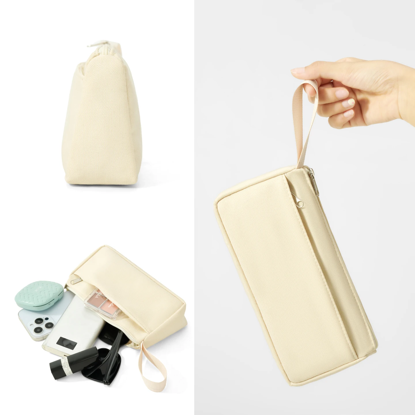 Portable Simple Pencil Case Double-Layer Stationery Bag Zipper Pencil Bag Storage Bag Student Lipstick Coin Purse Small Bag Hand-Painted Bag Training Class