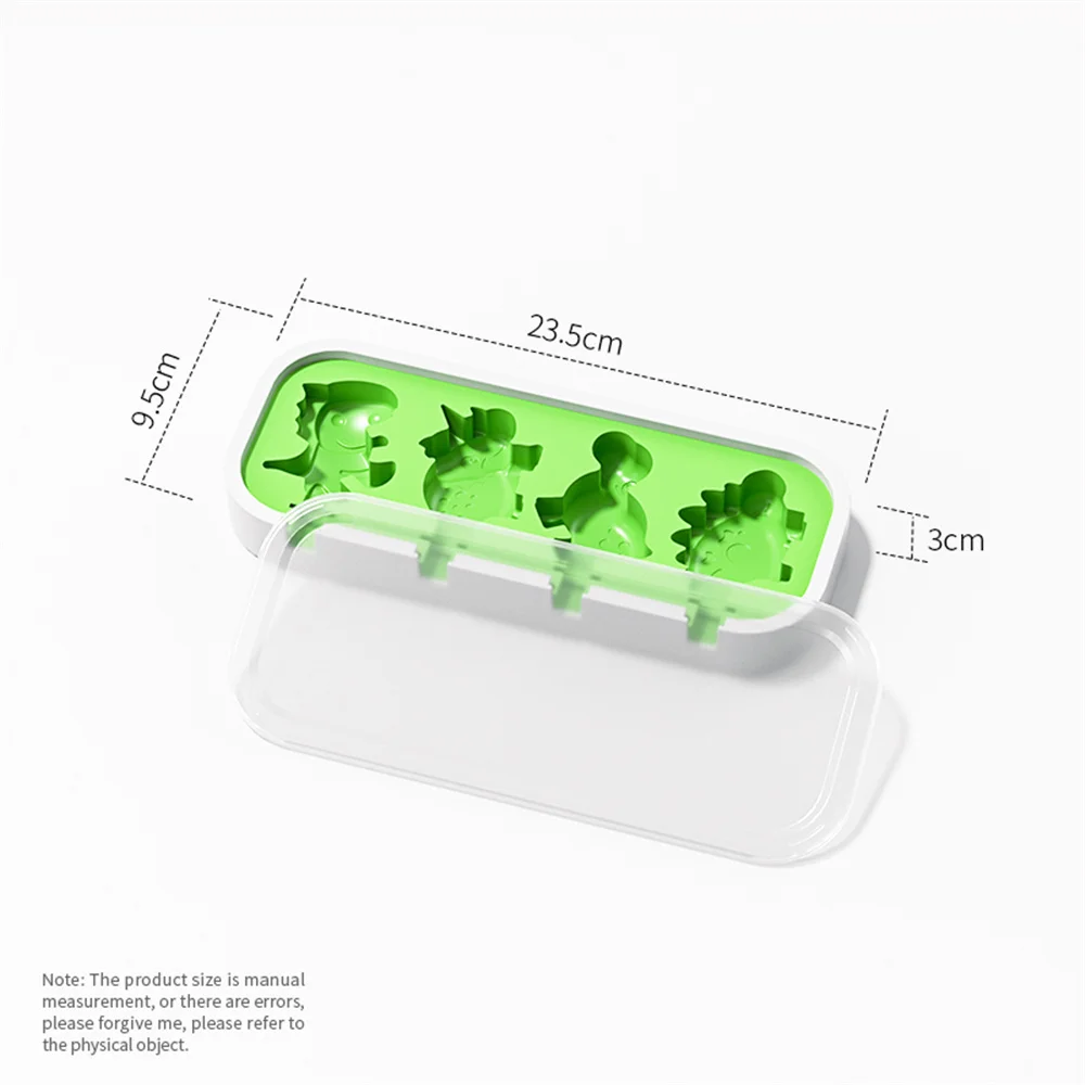 Silicone Ice Cream Mold with Lid and Sticks Dinosaur Shape