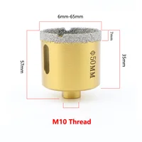 Livraison gratuite disponible Scie cloche pour le perçage de carreaux de marbre, à filetage M10, diamant brasé, mèche de perçage pour céramique, granit, marbre, porcelaine, brique 2