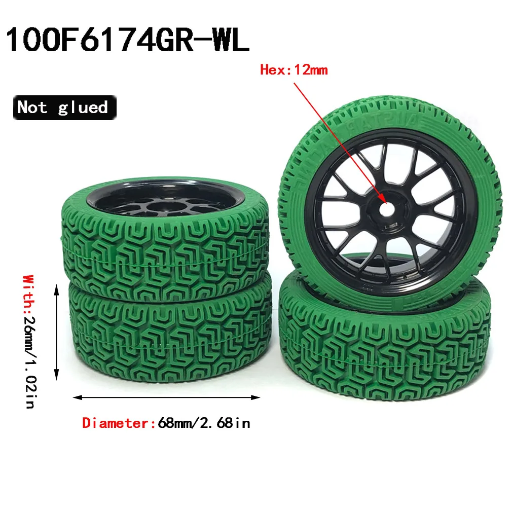 thumbnail image 2 of 1/10 Scale RC Buggy Wheels & Tires - 12mm Hex Hubs For HSP, Traxxas, Redcat & WLtoys 2 of 10