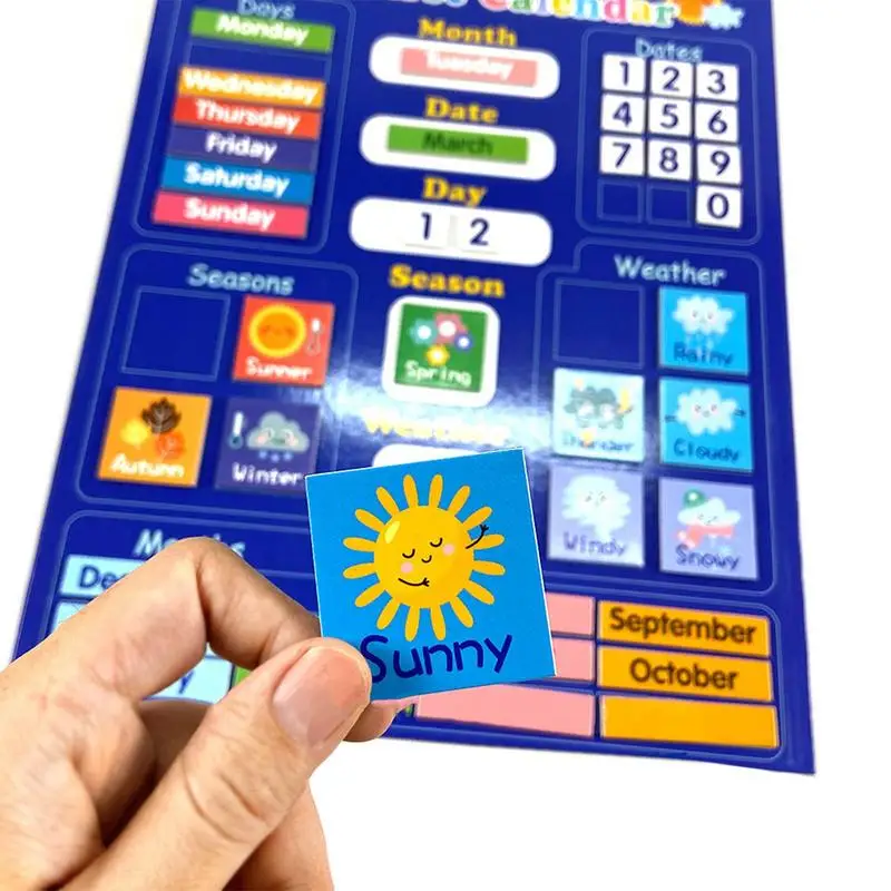 Magnetic Calendar for Kids Classroom Preschool Time Center