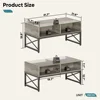 LED Coffee Tables for Living Room,Wood Center Table with Glass Top Game Night. 42 Inch Room Grey Wash 2