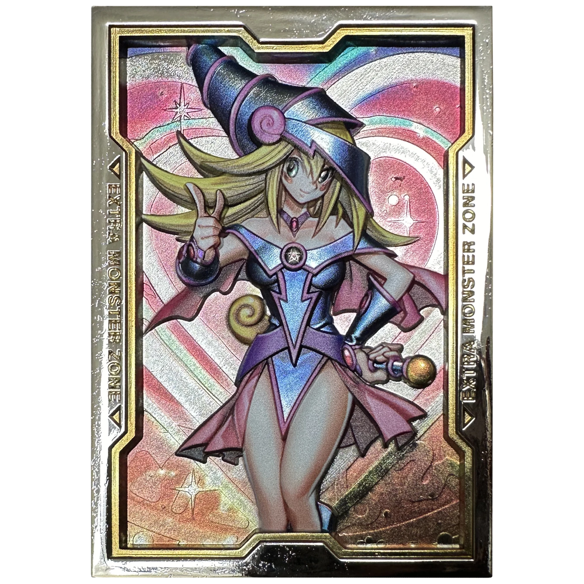 

Yu-Gi-Oh! 3D Relief Metal Card Dark Magician Girl Diy Self Made Game Anime Collection Card Gift Toys