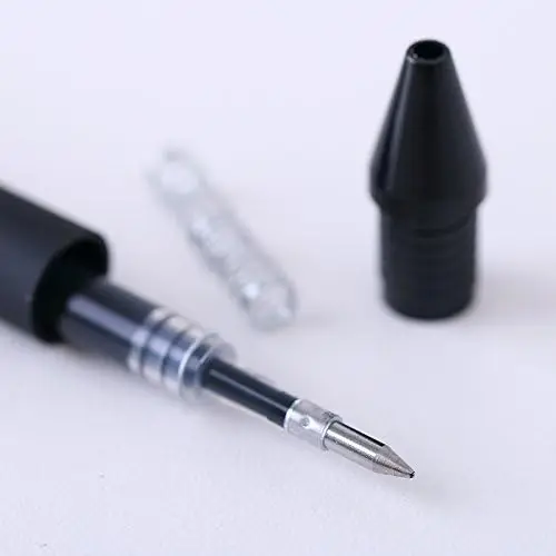 Kaco Pure Refillable Retractable Gel Pen Black Ink 0.5mm Medium Pen Tip 10 Pack Casual Quick-Drying Aesthetic Note Pen Office Su 4