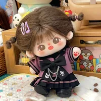 20cm baby clothes dark purple school uniform set cotton doll clothes three piece set doll doll doll changing 2