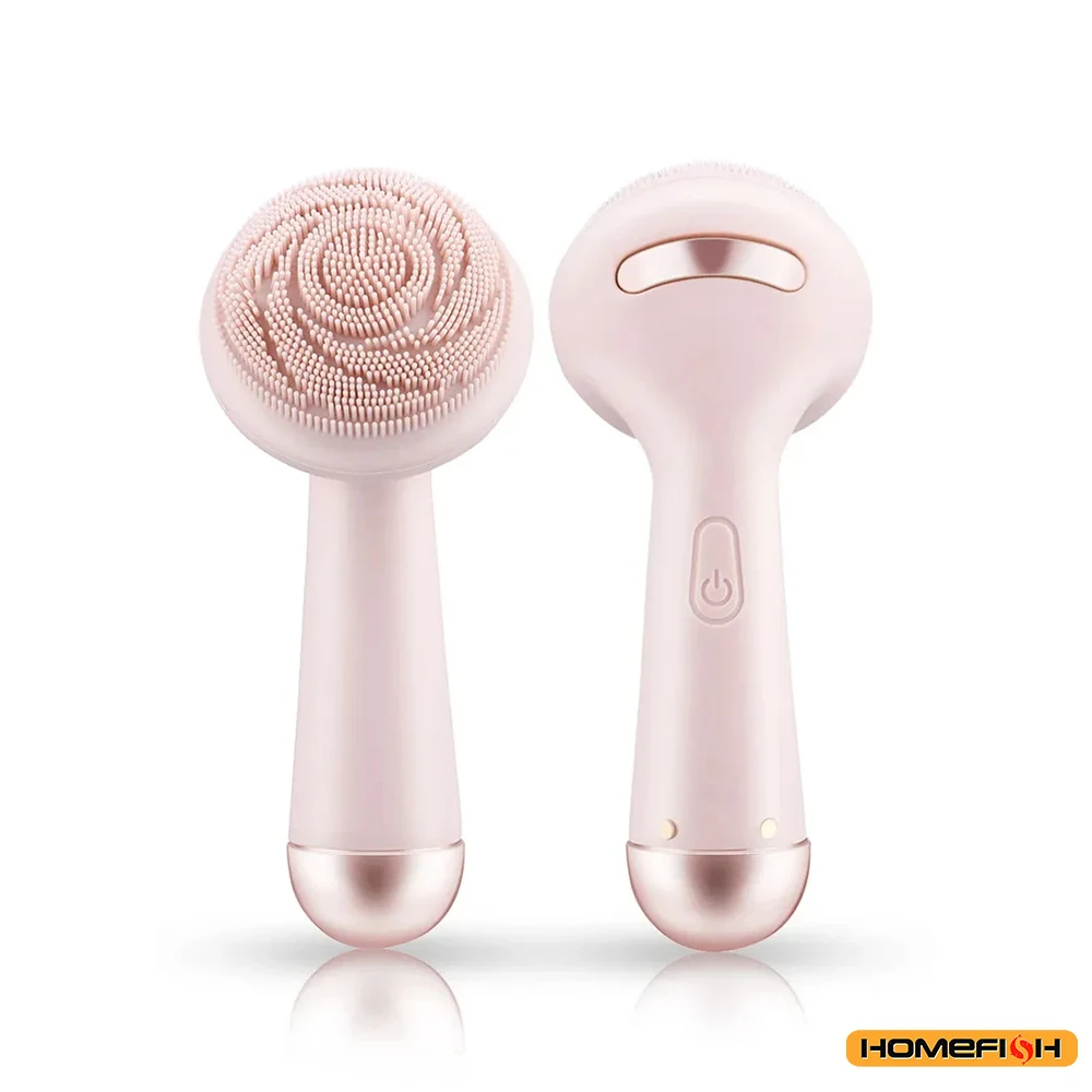 Rechargeable Electric Silicone Facial Cleansing Brush Waterproof Vibration Massage Tool for Deep Pore Cleansing