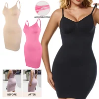 Femmes Shapewear contrôle glisse pour sous les robes Sexy corps Shaper ventre contrôle Spaghette sangle Slip sans couture minceur Cami 1