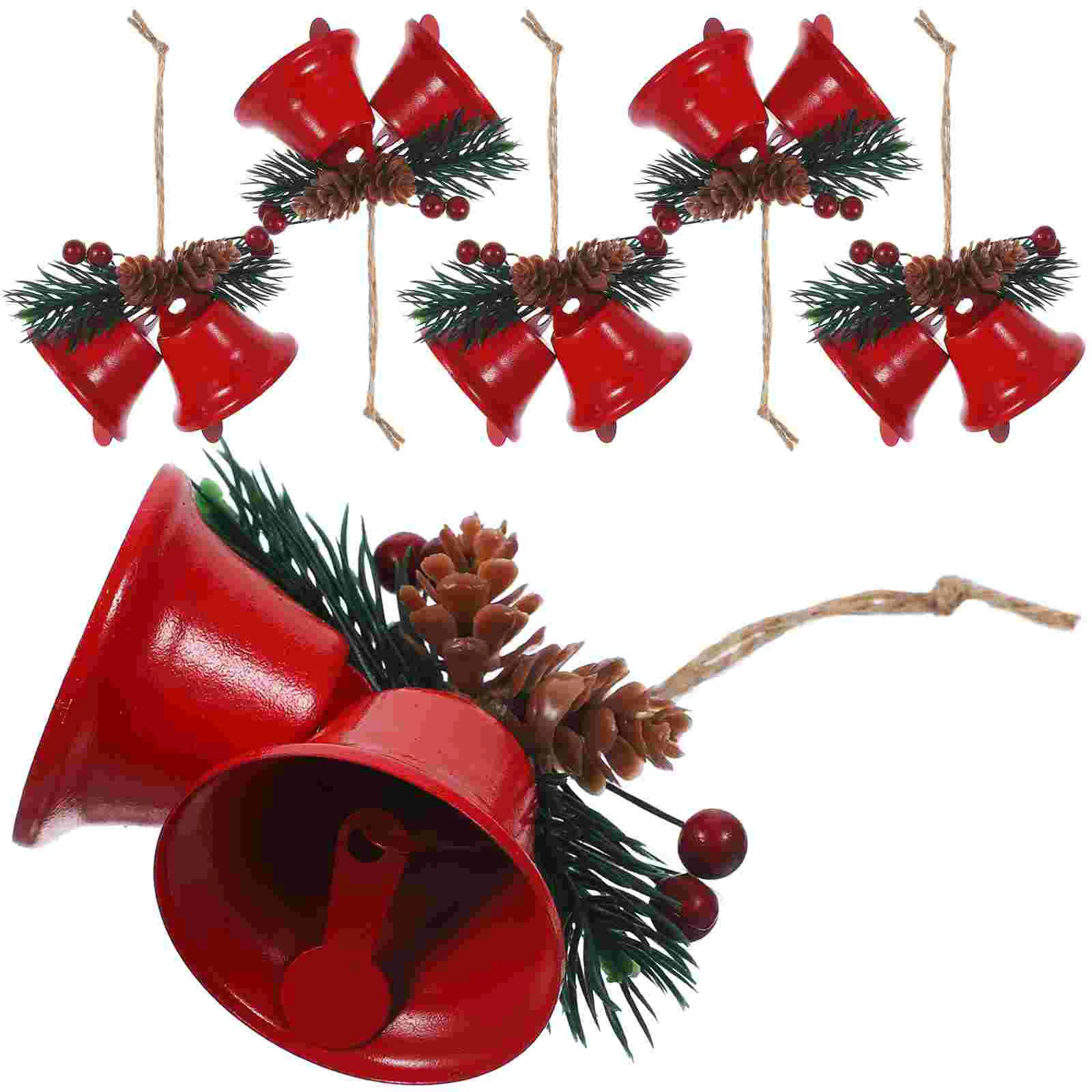 

6 Pcs Christmas Tree Decoration Small Bells Ornaments Xmas Hanging Pendent Pendant Iron Window