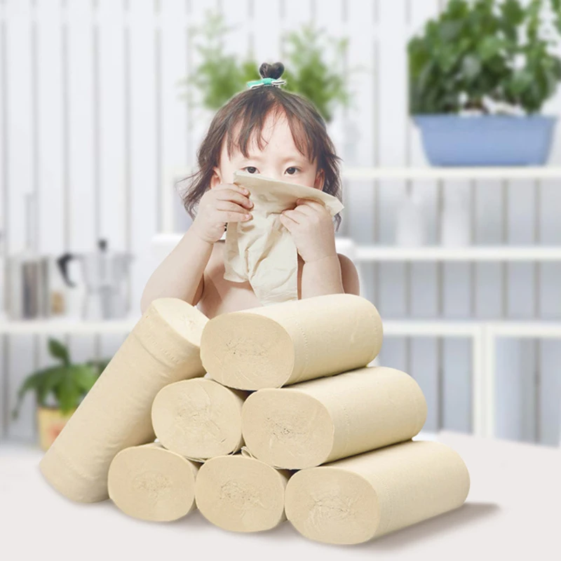 10 Rolls Household Paper Towel Native Bamboo Pulp Toilet Tissue Paper Home Kitchen Tissue Bathroom Toilet