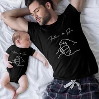 Father and Son Family Matching Shirts Cotton Dad and Me Kids T-shirt Baby Rompers Perfect Gift for Father's Day Family Outfits 1