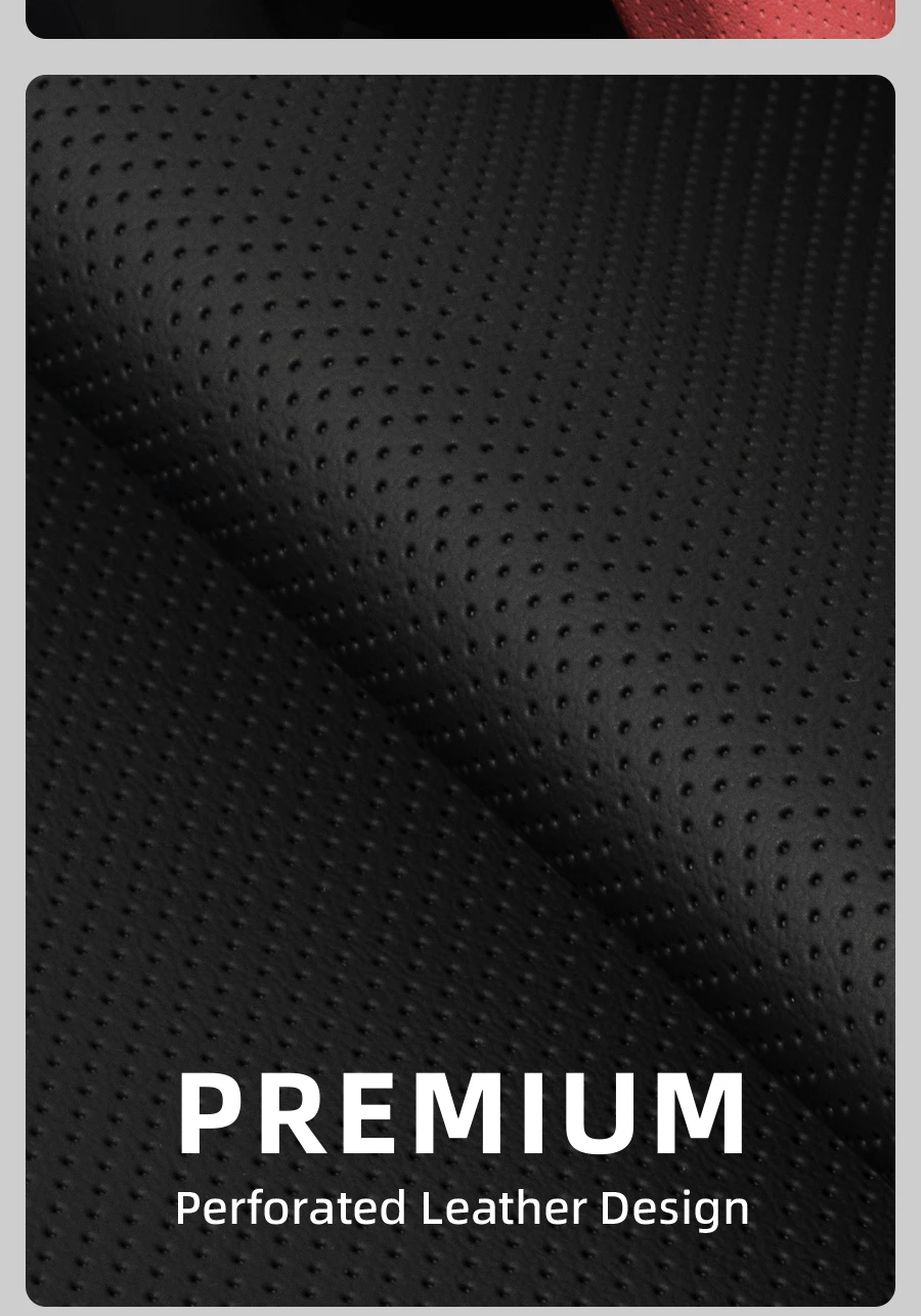 Passend für Cupra perforierte Leder-Lenkradabdeckung, rutschfest, schweißabsorbierend, atmungsaktiv, integrierte Snap-On-Schutzabdeckung für Modelle wie Formentor, Leon Sportstourer, Born, Ateca, Tavascan, Terramar – Detail 7