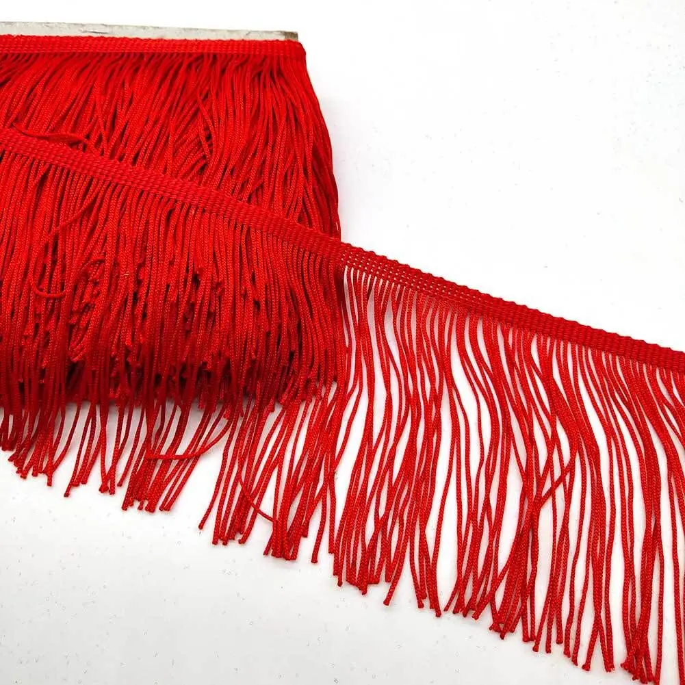 Description Picture 4 of item1Yard 5/10/15/20/30CM Fringe Lace Tassel Polyester Lace Trim Ribbon Latin dance skirt curtain fringes for sewing DIY Accessories