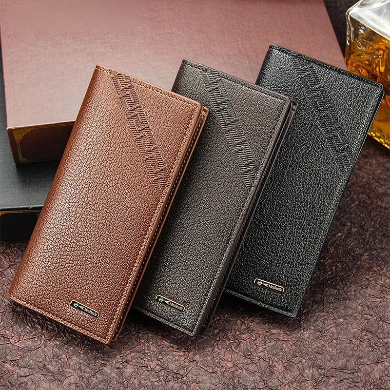 

Men's Wallet Long Fashion Multiple Card Slots Men's Wallet Slim Long Thin Mens Luxury Wallet Designer Wallet Men with Coins Bag