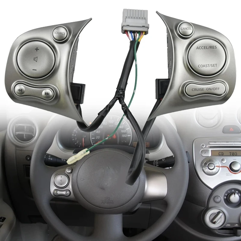 

Car Steering Wheel Control Button Cruise Control Volume Control Switch Button For Nissan Sunny March K13 2010-2015