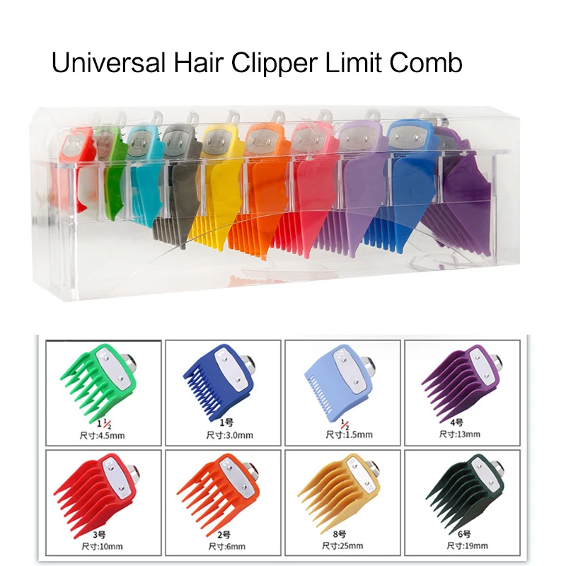 

8Pcs Universal Transparent Hair Clipper Guards For Wahl Madeshow Metal Clip Clippers Barber Accessories Trimmer Limit Combs