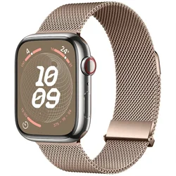 Sleek Metal Magnetic Milanese Loop Watch Strap - S10 - 42MM 38 40 41mm (Retro gold)