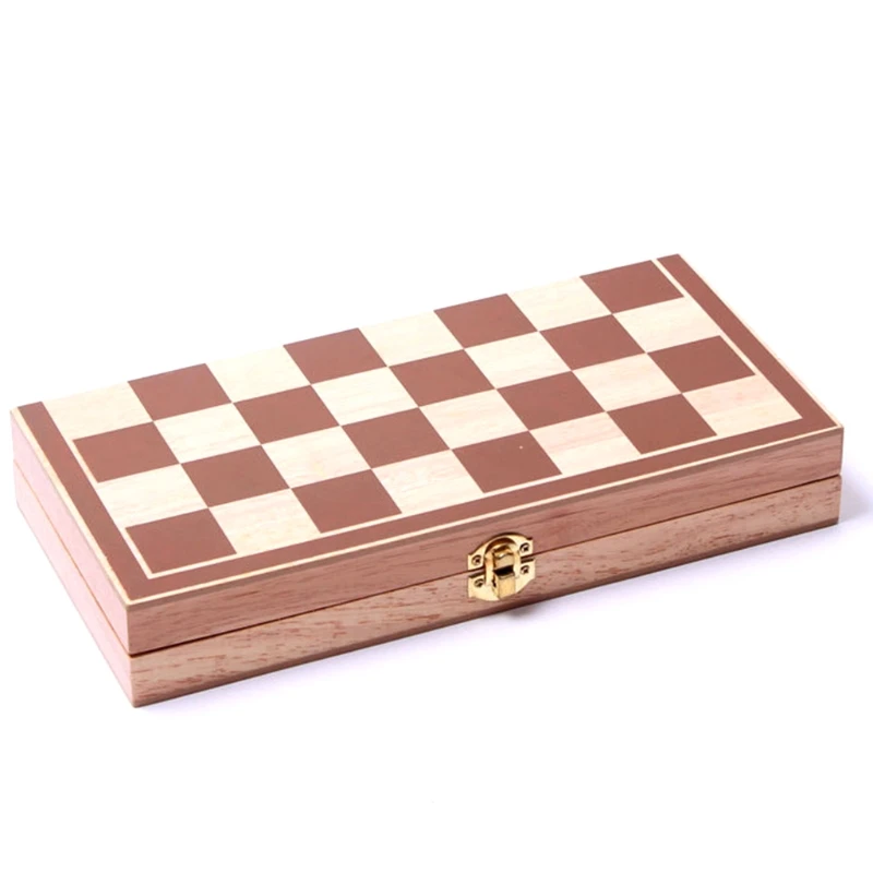 

Wooden Chess Board Games for Kids and Adults Portable Folding Travel International Chess for Social and Family Bonding 55KD