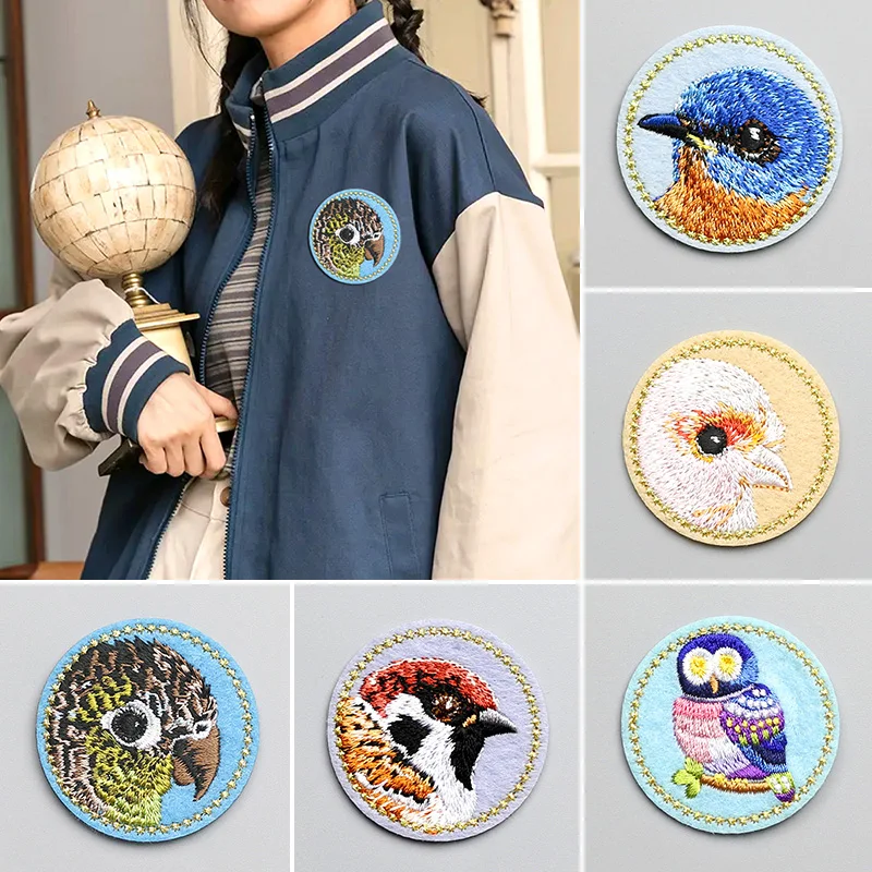 

Iron Patches For Clothing Embroidery Bird Applique Stickers For Clothes Patchwork Diy Coat Jeans Jacket Accessories Bags Badge