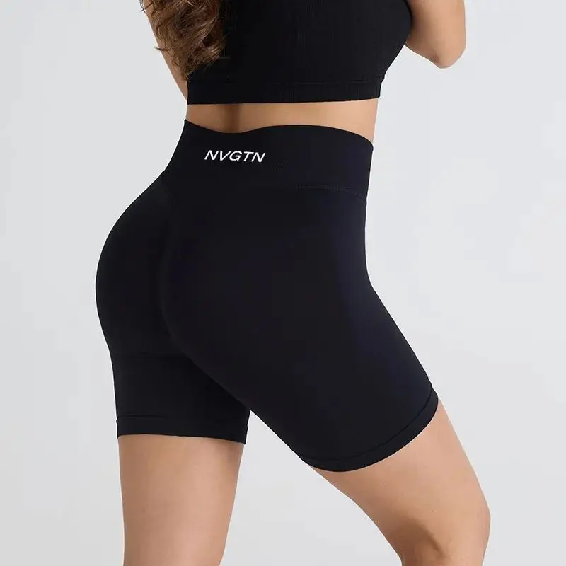 NVGTN Fitness Shorts CONTOUR SHORTS Medium and High Waist Smile Line Face Yoga Fitness Three-point Pants sports shorts running shorts yoga shorts workout shorts seamless shorts
