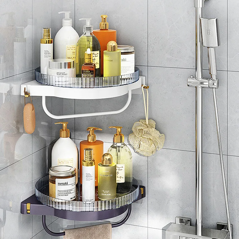 Étagère de salle de bain,organisateur de cuisine,cadre d'angle,douche en  fer,caddie de rangement,porte-shampoing pour accessoires de salle de bain -  Type B-2Pcs-Set-NEW-11