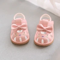 Summer Baby Walking Shoes Cow Muscle Soft Soles Non Slip Girls Kids Clogs Sandals Infant Princess Embroidered Flowers Call Shoes 4