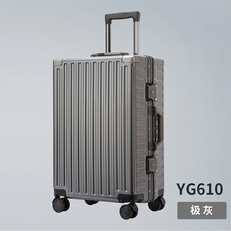 PLUENLI High-End Password Luggage Retro Trolley Case Universal Wheel Aluminum Frame Reinforced Large Capacity Luggage