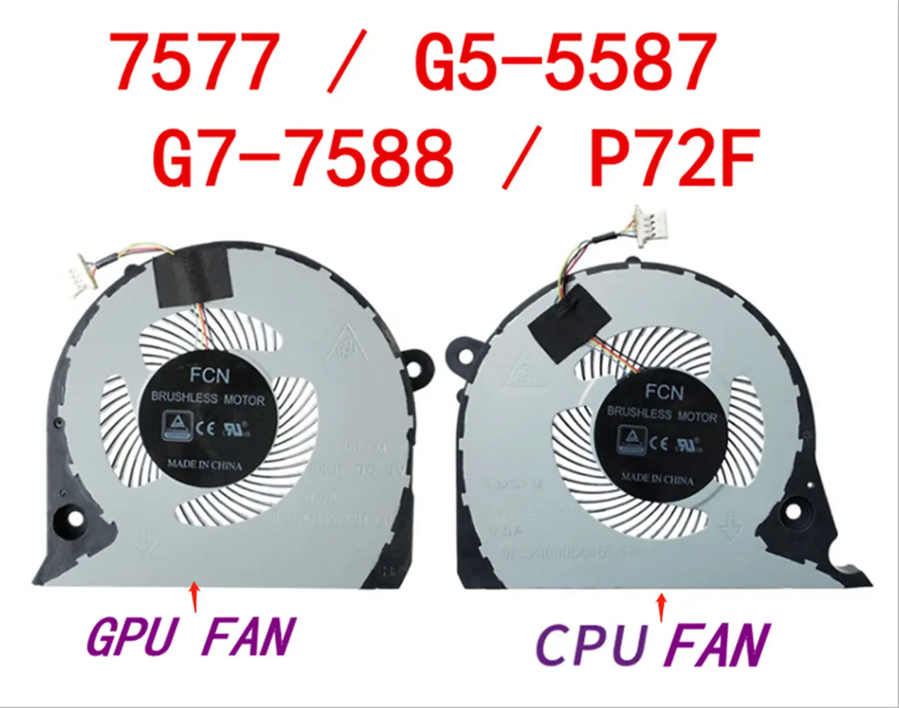 New laptop CPU cooling fan Cooler Notebook PC for Dell Inspiron G7 15-7000 7577 7588 G5-5587 P72F 2JJCP FJQS DC5V 0.5A gpu FJQT