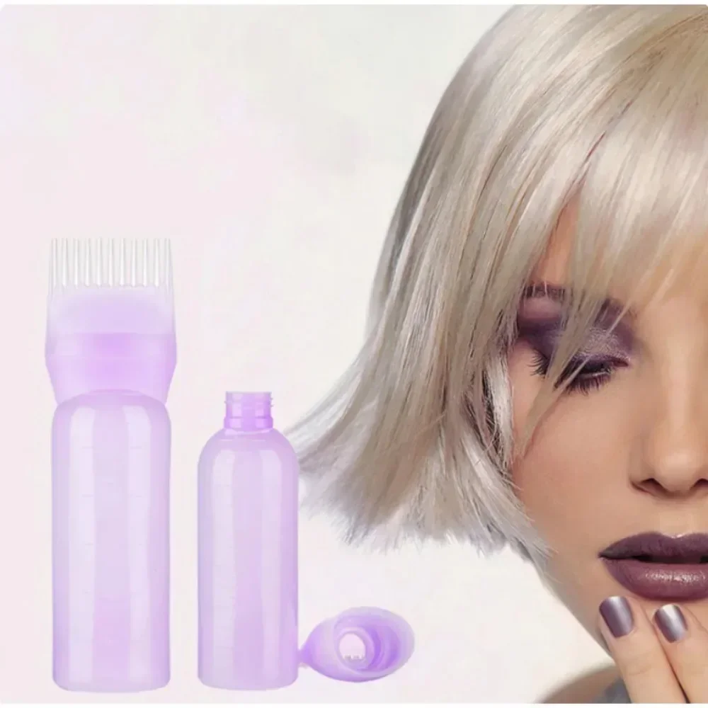 120ML Refillable Bottle Hair Dye Shampoo Applicator Comb Dispensing Salon Oil Hair Coloring Styling Tool