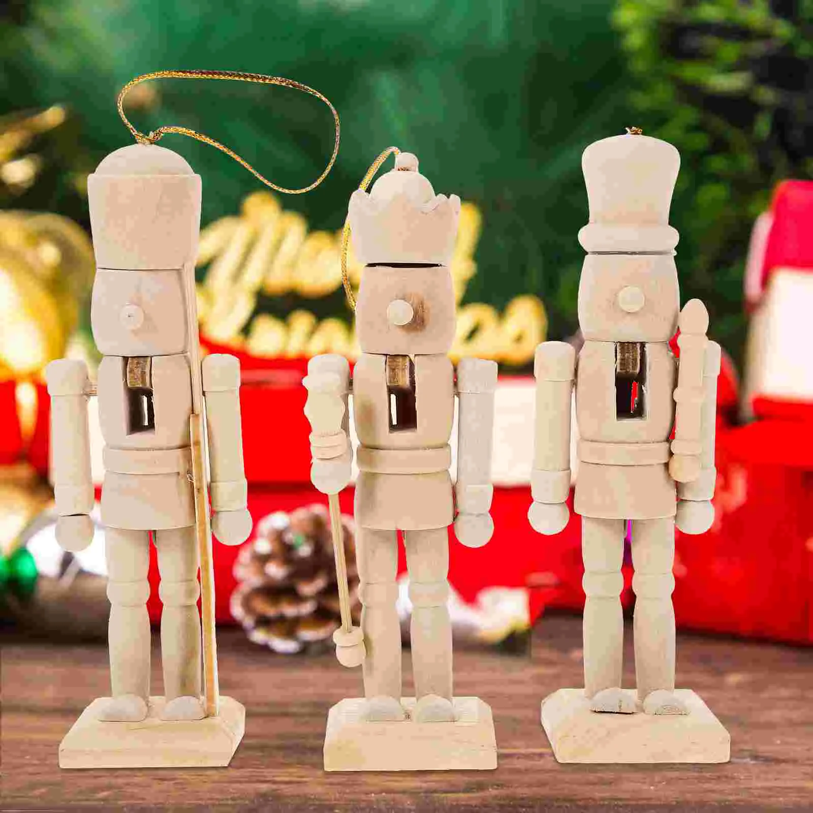 

13cm Nutcracker Wooden Christmas DIY Painted Home Ornaments (6pcs) Kids Craft Blank Puppet Walnut Soldier Unpainted Figurine