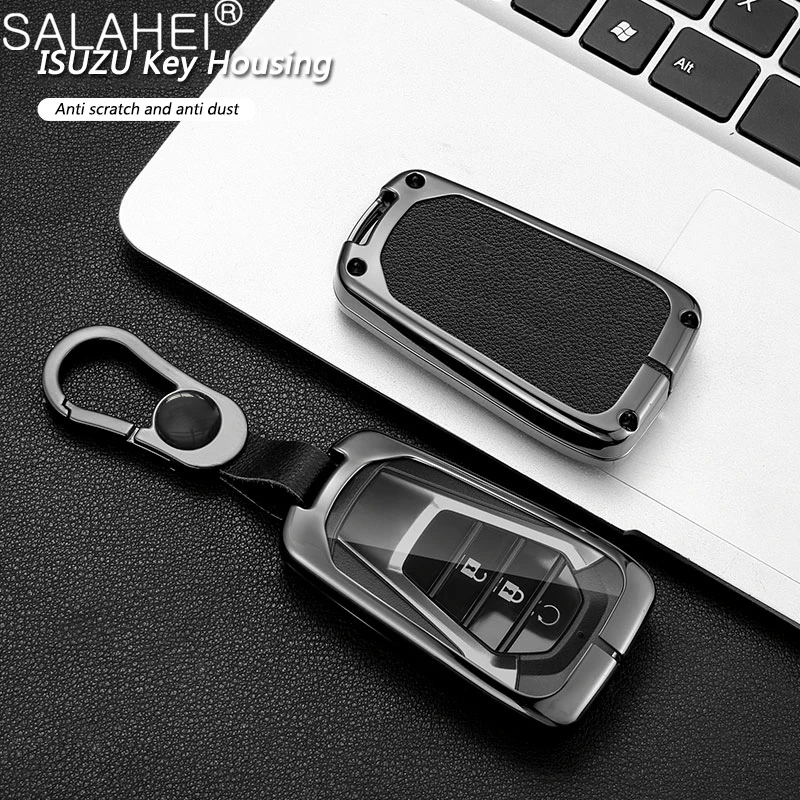 

Leather Car Remote Key Case Cover Protector Shell For Isuzu New MU-X X Series DMAX D-Max X-Terrain Pickup Truck 2020 2021 2022