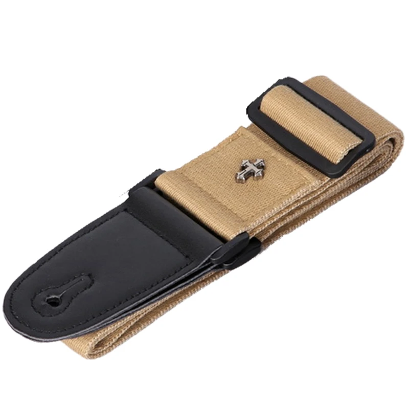 Khaki Guitar Strap Folk Acoustic Guitar Electric Electric Bass Ukulele Strap Durable