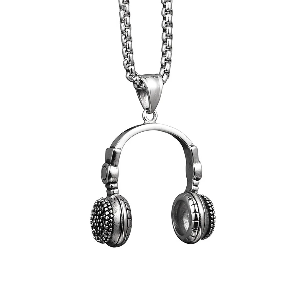 Collana Uomo Con Ciondolo Microfono PikaLF – Gioiello Hip Hop Punk Rock, Catena 50 Cm, Regalo Per Musicisti