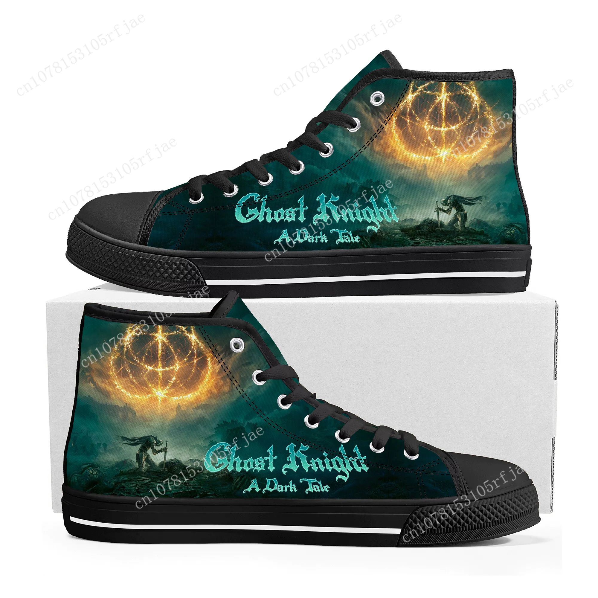 

Hot Anime Cartoon Game Ghost Knight High Top Sneakers Mens Womens Teenager High Quality Canvas Sneaker Custom Built Couple Shoes