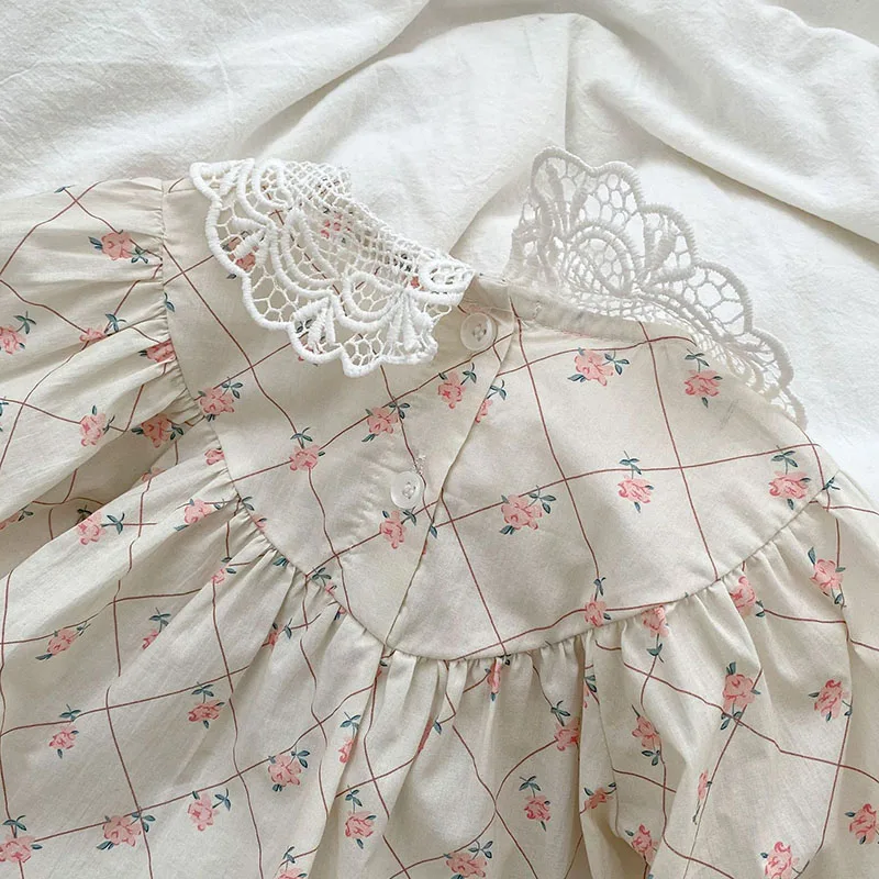 Rose Print Baby Girls One Piece Bodysuits