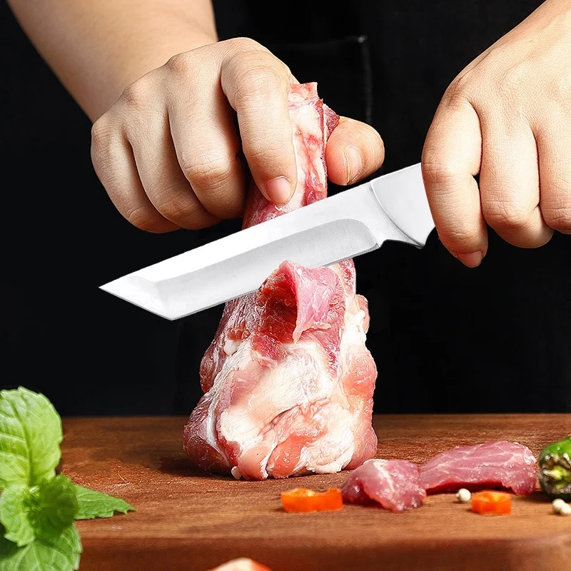Boning Meat Cleaver Knife Stainless Steel Kitchen Mongolian Hand Meat Fruit Knife Roasted Whole Lamb Steak with Cover