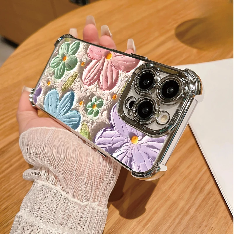 Elegant Floral Oil Painting Phone Case – Premium Protective Casing