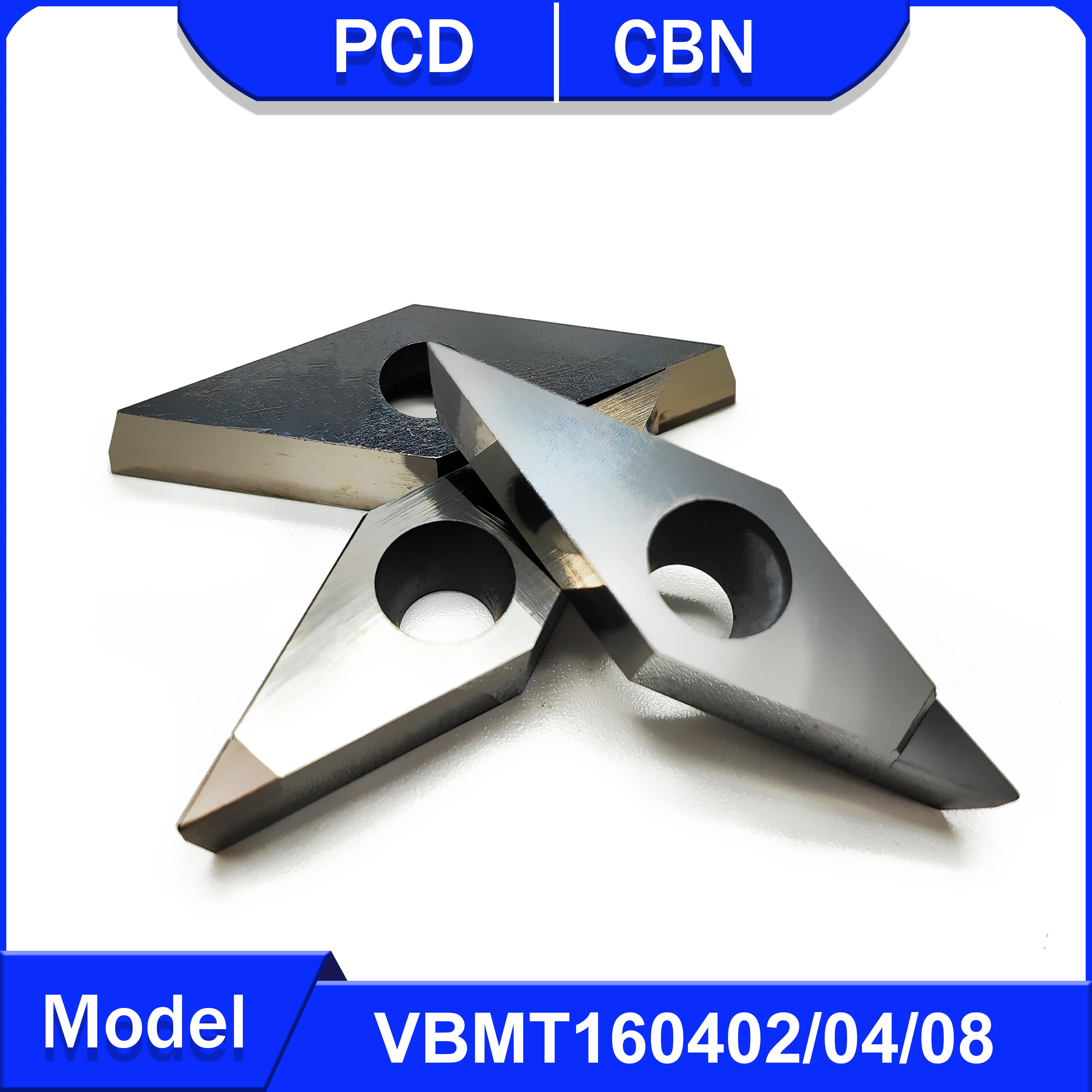 알루미늄 구리 CBN 공구 가공용 터닝 공구, 경강 주조 다리미, VBMT160402, VBMT160404, VBMT160408, PCD