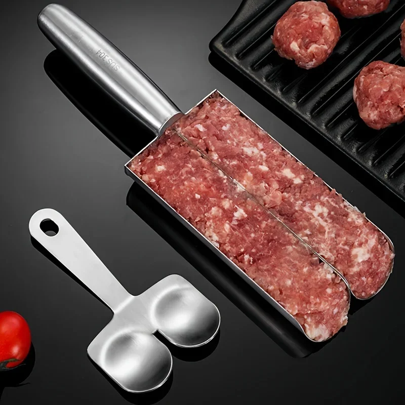 Easy-Release Non-Stick Meatball Maker Set-Manual Meatball Spoon for Effortless Fish Balls-Ideal Kitchen Tool for Home Cooking