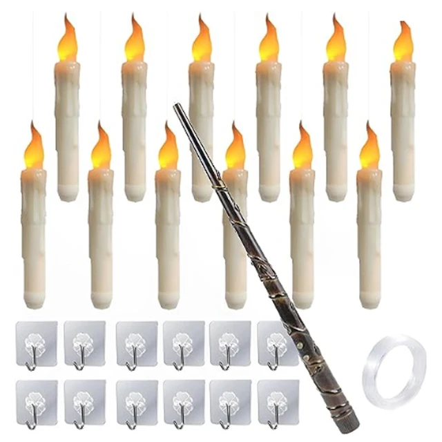Flameless Taper Candles Wand Remote Floating Candles Led Warm 3D Wick Light  Window Candles Christmas Home Wedding Decorations - AliExpress
