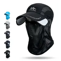 Sunscreen Fishing Hat Retractable Brim Hat Multifunctional Sunblock Cap Detachable Neck Protection Veil Sunshade Baseball Cap 1