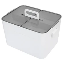 

Storage Box Large Double‑Layer Office White Plastic Compartment Dustproof Medicine Chest Storage Box
