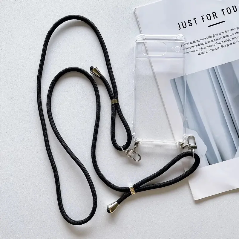 Premium Transparent Crossbody Phone Case with Necklace Cord Lanyard and Soft Bumper Cover