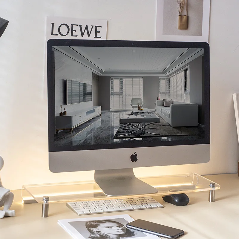 60Cm Transparent Storage Acrylic Desktop Computer Monitor Heightening Frame Office Desktop Storage Laptop Display Sh