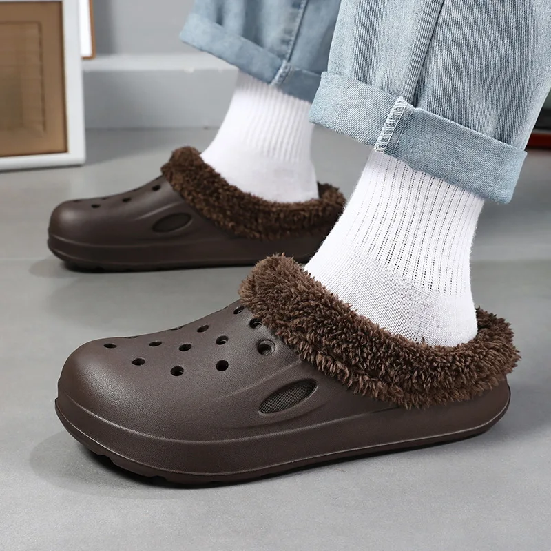 

Мужские тапочки, зимняя теплая Домашняя повседневная обувь, хлопковая уличная пляжная крутая легкая модная универсальная износостойкая обувь