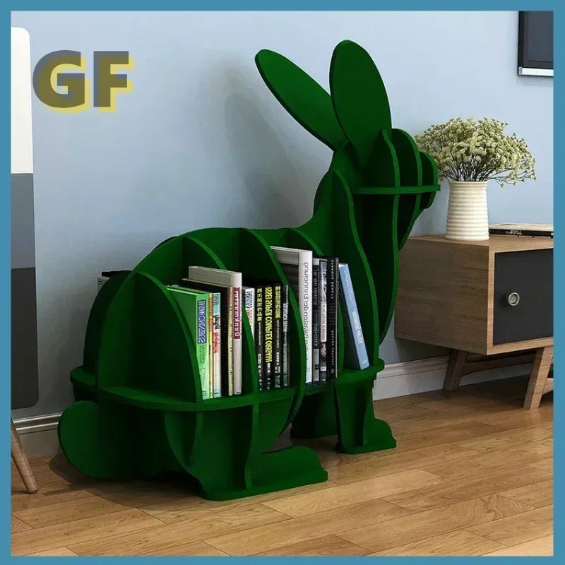 S/M Creative Animal-shaped Rabbit Bookcase Kindergarten Kids Furniture Children's Bookshelf Rack Home Decoration Floor Ornaments