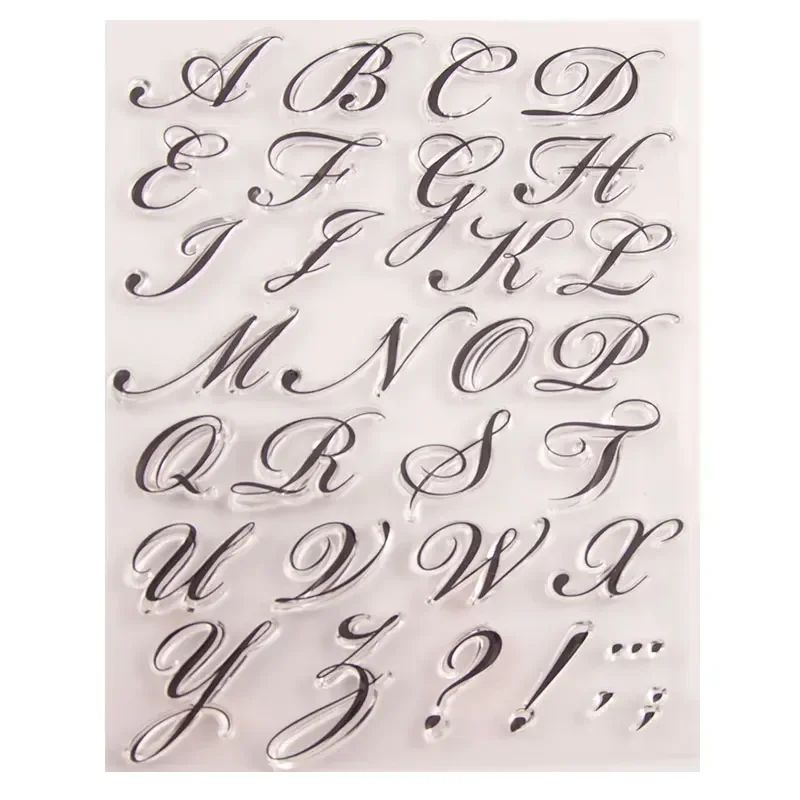 Alphabet Letters Clear Stamp Transparent Silicone DIY Stamp Seal Sheet for Scrapbooking Making Album Handmade Decoration