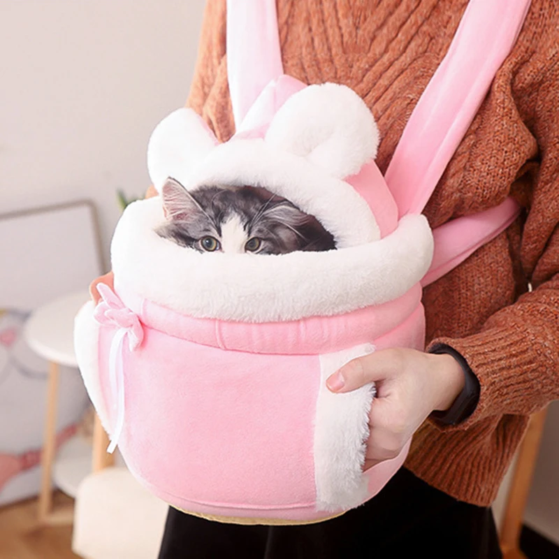 Small Cat bag Teddy English Short Chest Tote Bag Dog Cat Warm Tote Bag Pet Shoulder Portable Backpack Cashmere Winter