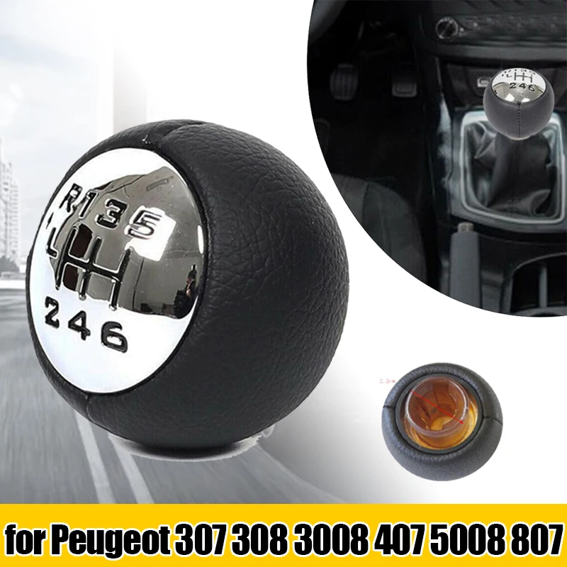 Auto Manual Gear Knob Car Gear Shift Knob 5 Speed 6 Speed Interior Parts For Peugeot 307 308 3008 407 5008 807 car shift gear cover