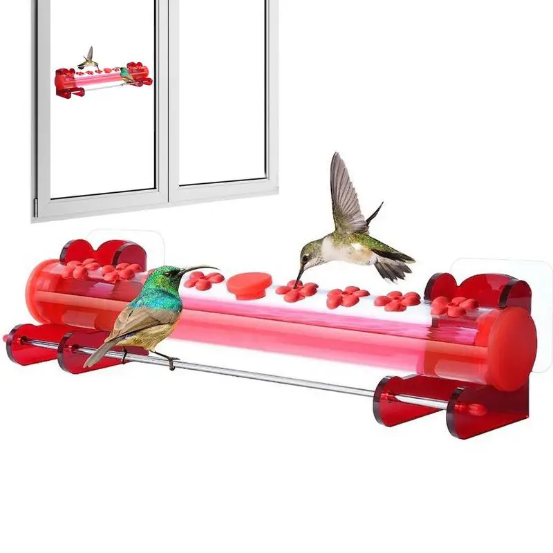 

Уличная Кормушка Для Колибри, горизонтальная кормушка для птиц для сада, с 8 отверстиями для кормления цветов
