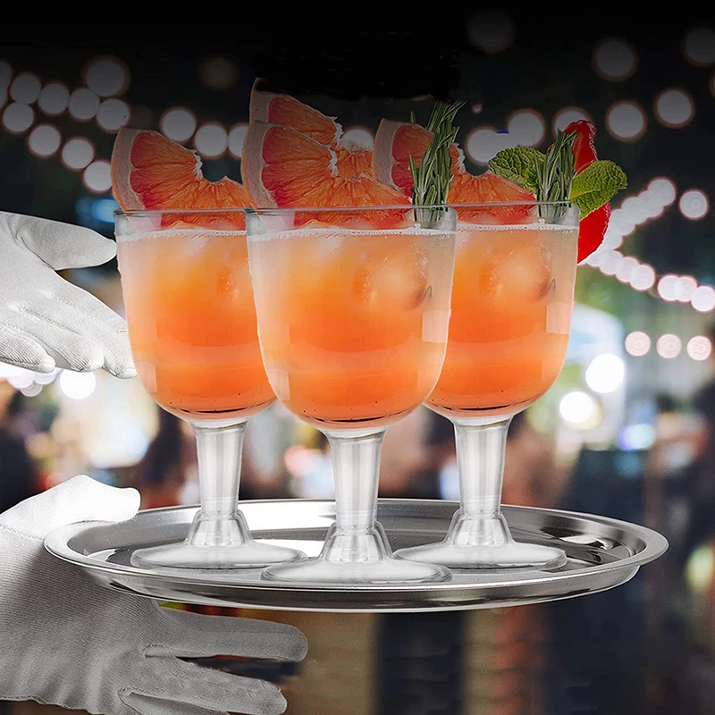1/10Pcs Plastic Disposable Clear Champagne Cocktail Glasses Wine Cups Birthday Party Wedding Anniversary Festival Drinkware